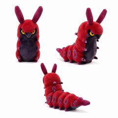 Cute Fantasy Caterpillar Plush Toy – Adorable Red & Purple Stuffed Animal, Soft Novelty Toy & Decorative Gift