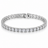 Elegant Crystal Tennis Bracelet – Sparkling Rhinestone Chain Bracelet, Classic Fashion Jewelry for Women