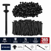 Universal Automotive Push-Type Retainer Clips & Fastener Assortment – Black Plastic Car Trim Panel Rivets with Installation Tool