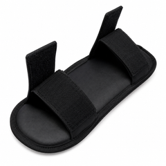 Adjustable Black Open-Toe Recovery Sandal – Lightweight Foot Support Slipper with Secure Hook-and-Loop Strap