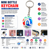 Mini Bottle Keychain with Metal Ring & Chain – Cute Portable Bag Charm, Decorative Key Holder for Keys, Bags, Backpacks & Everyday Accessories