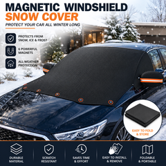 Universal Car Windshield Snow Cover – Winter Frost & Snow Protection Shield with Magnetic Fasteners for Windshield and Vehicle Windows