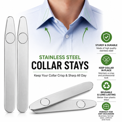 Stainless Steel Shirt Collar Stays – Reusable Metal Collar Inserts for Crisp, Neat Shirt Collars