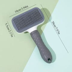 Self-Cleaning Slicker Brush for Dogs & Cats – Pet Grooming Comb & Hair Remover