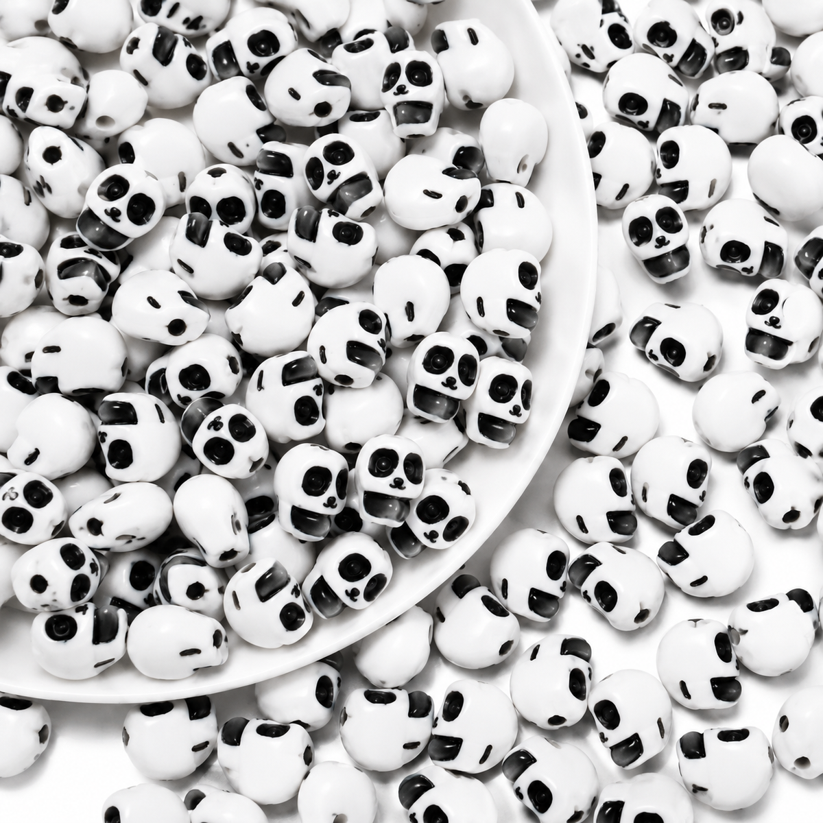 Cute Panda Face Craft Beads – Black & White Animal Beads for DIY Bracelets, Necklaces, Jewelry Making & Creative Crafts
