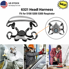 6281 Head Harness Assembly Replacement Part for 6200 Half Face Respirator Mask