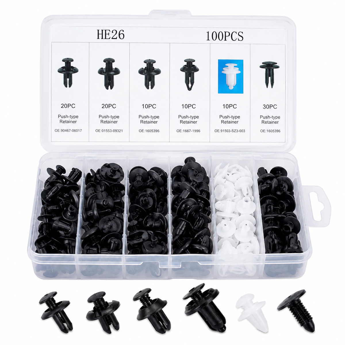Car Push Rivet Clips Set – Universal Automotive Plastic Trim Fasteners for Bumper, Door Panel, Fender & Interior