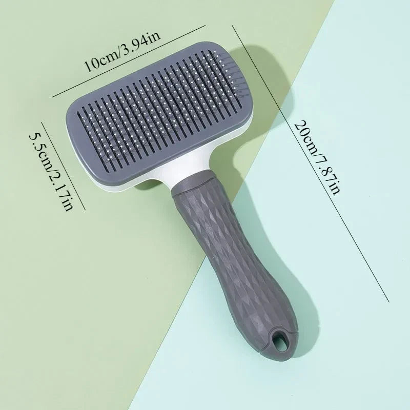 Self-Cleaning Slicker Brush for Dogs & Cats – Pet Grooming Comb & Hair Remover