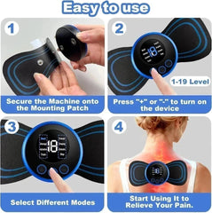 TENS Machine Pain Relief EMS Muscle Stimulator 8 Modes 19 Intensity Neck BACK UP